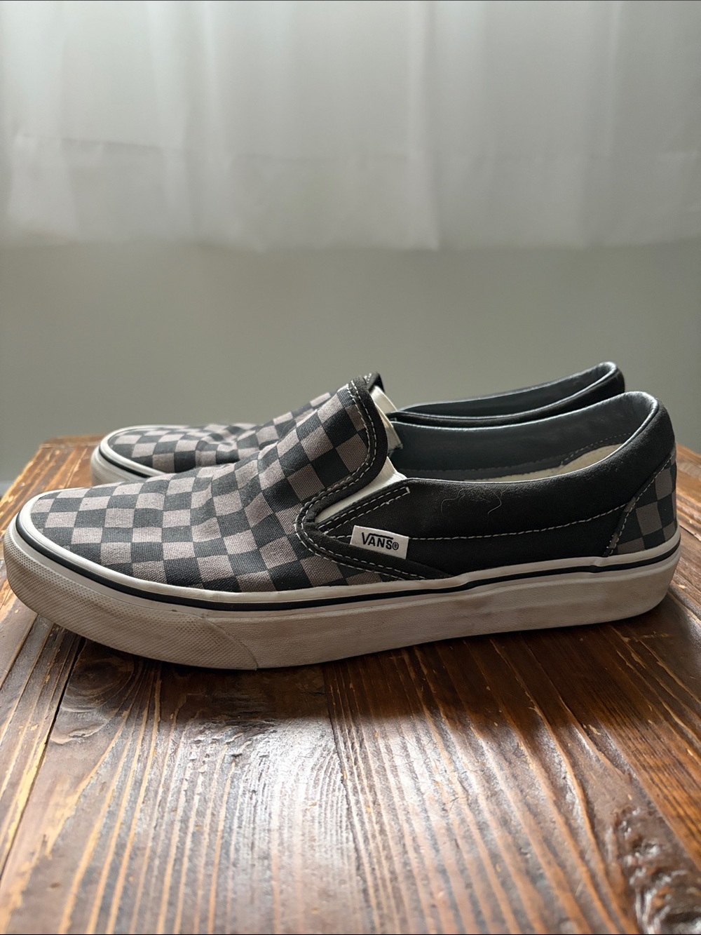 Vans Checkerboard Slip-On Sneakers - Black and White